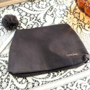 Vintage Lancome Grey Cosmetic Travel Accessories Bag Pouch Coquette